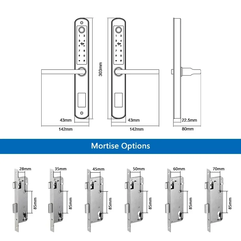 Imagem -06 - Porta Inteligente de Impressão Digital Impermeável para Balanço ao ar Livre Ip55 Lado Duplo Material do Sus Alumínio Ttlock Slim Ip55