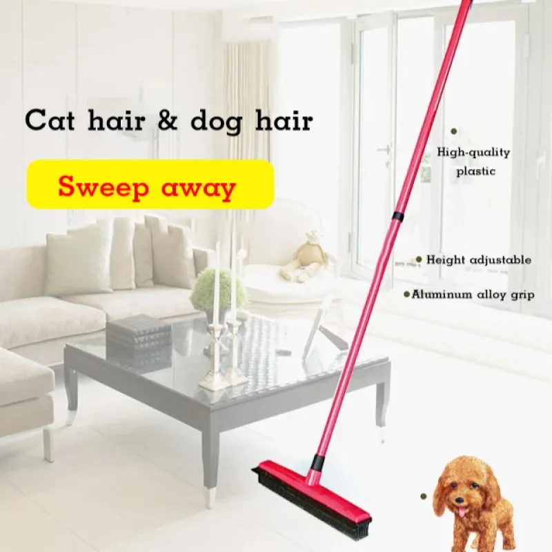 Rubber floor brush handfree scraping dust cleaning tool