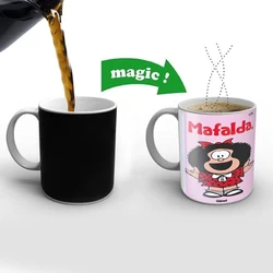 Mafalda Tea Coffee Mugs  Thermal Color-changing Cups 11OZ Ceramic Milk Cup Birthday gift