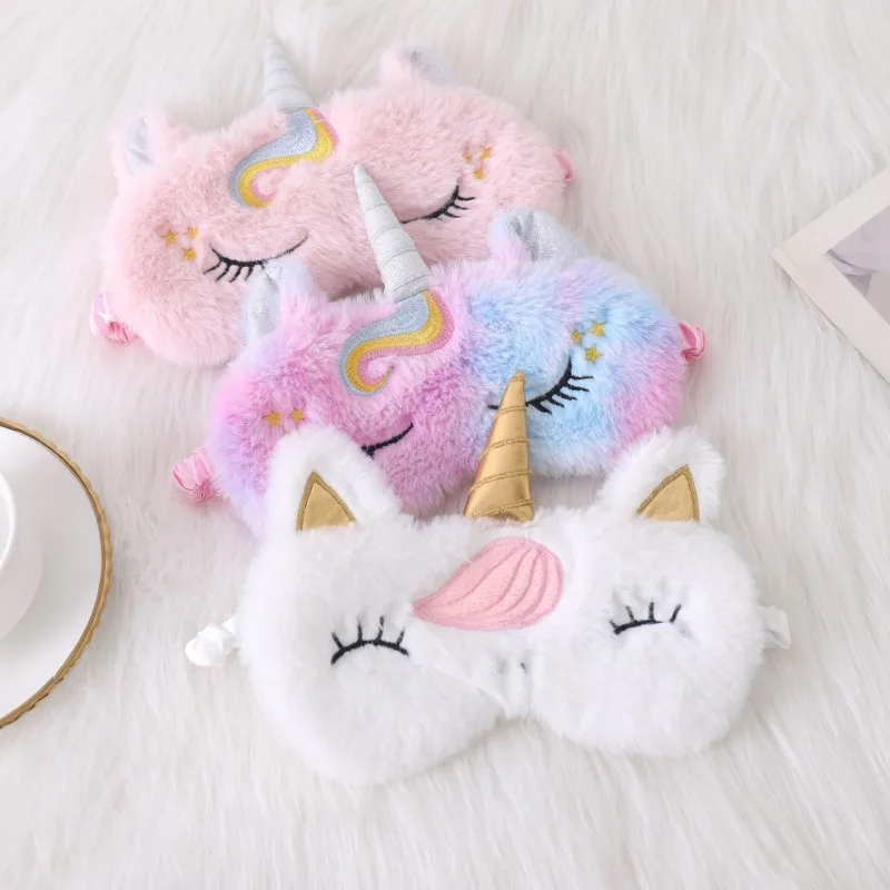 Children's Cartoon Cute Plush Unicorn Fashion Eye Protection for Boys and Girls Sleep Shade Comfort Eye Mask