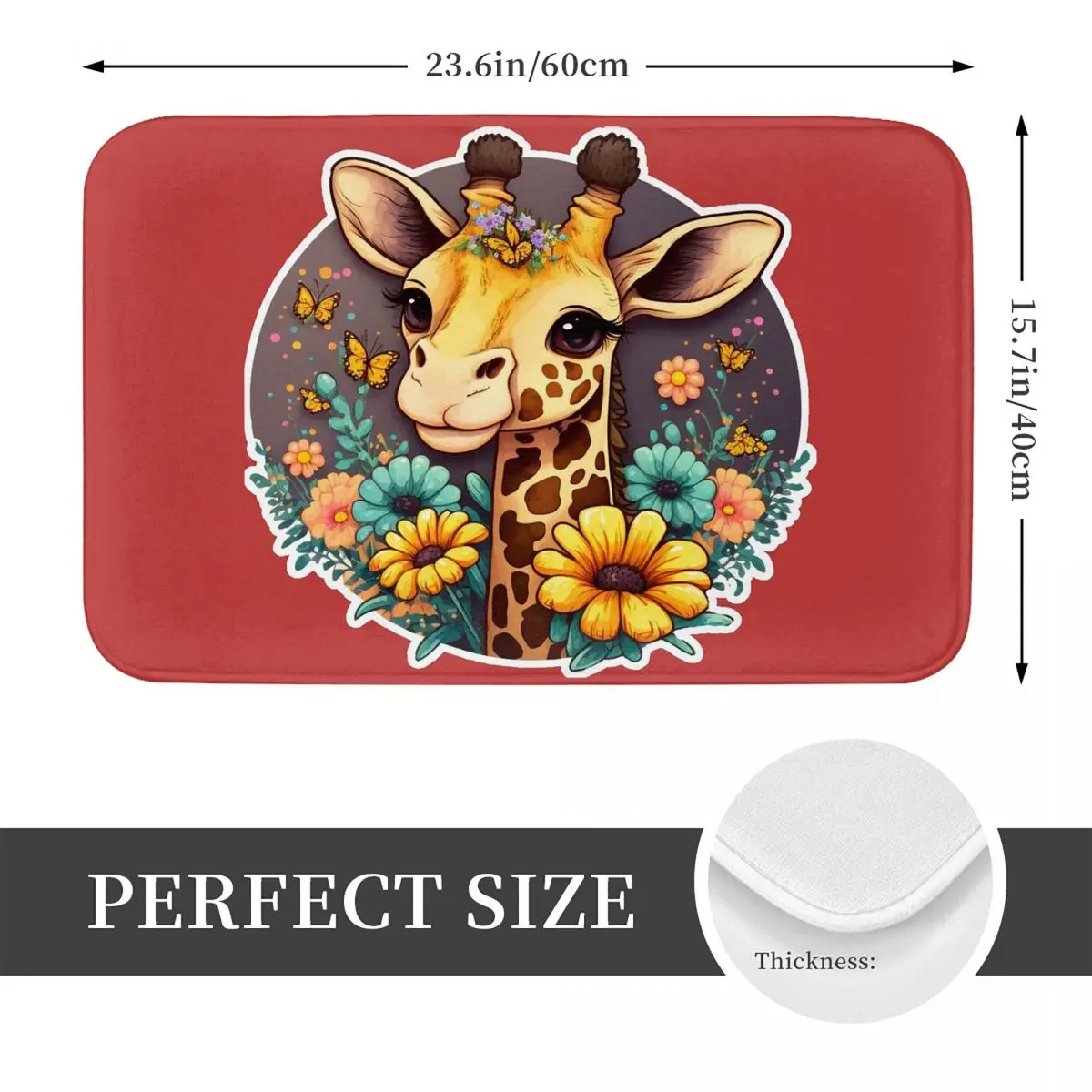 Giraffe Doormat Kitchen Entrance Home Floor Mat Non-slip Carpet Rug for Balcony Footpad Mats