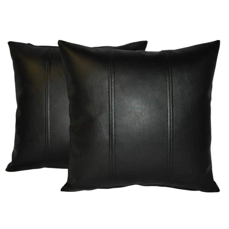 

Genuine Soft Lambskin Leather Pillow Covers Real Cushion Cover Case Black Brown