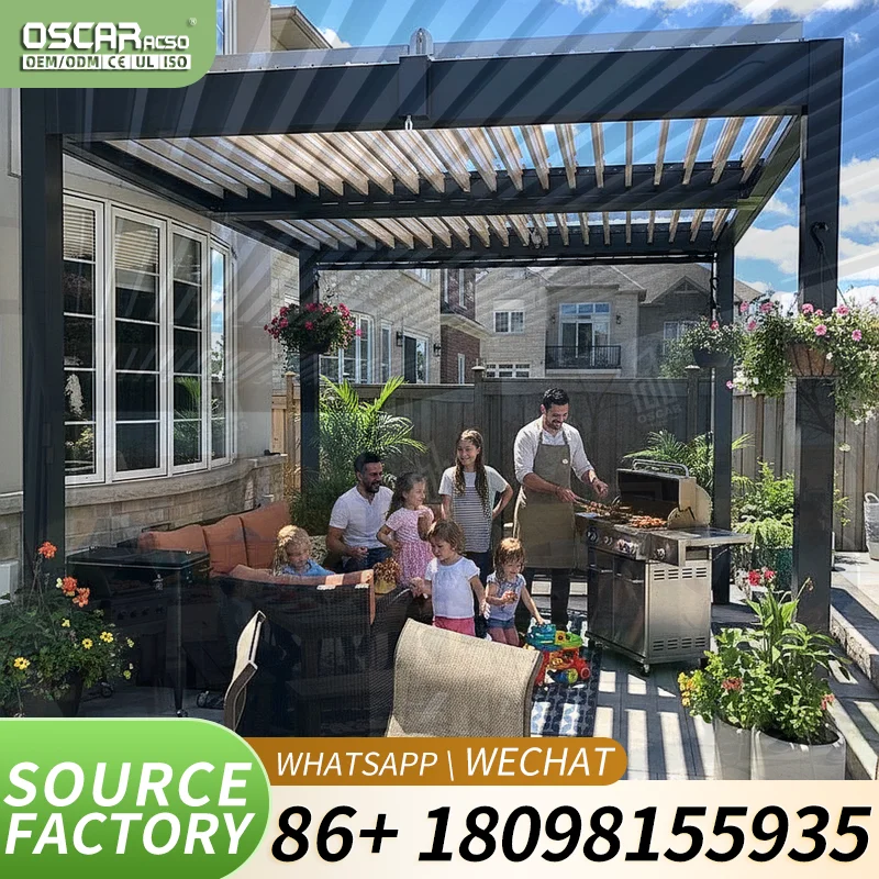 Customized Outdoor Automatic Wrought Iron Awning for High Standard House Windows European Garden Outdoor Patio Use pergola