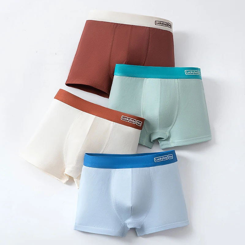4 pairs of summer children's underwear - soft, moisturizing, flat-front boys' underwear