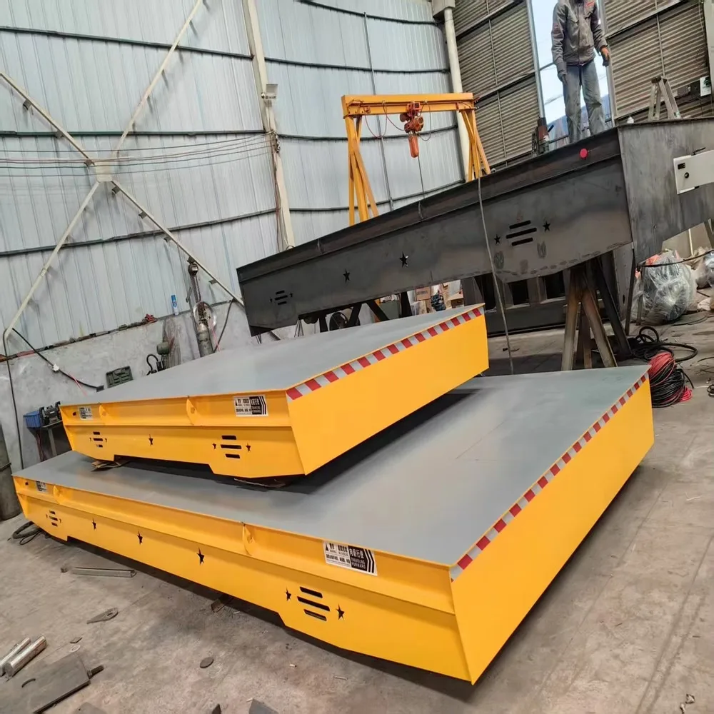 Industrial Electric Rail Transfer Cart 1-50 Ton Low Voltage Track Flat Car for Factory Workshop Material Handling