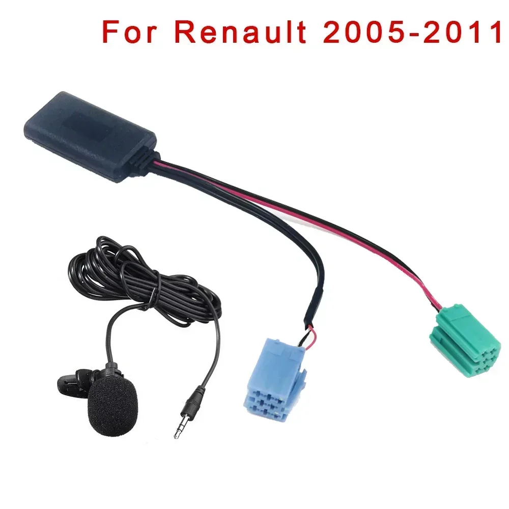 VERYUS Car Bluetooth 5.0 Stereo Audio AUX Input Cable Plug Jereh BT 5908 MIC Handsfree ISO Plug AdapterFor Renault 2005-2011