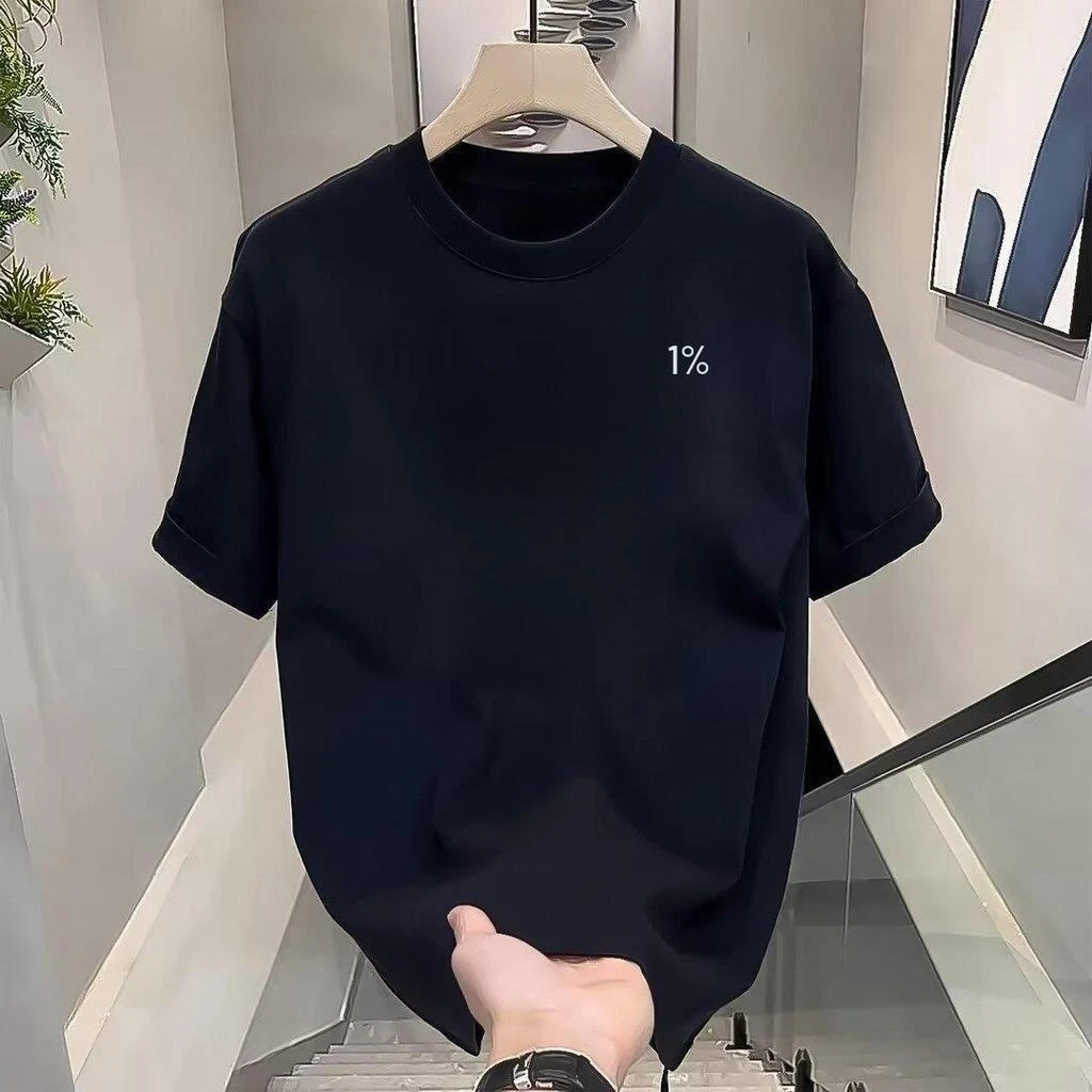

Low Battery 1% Trendy Clothing Peripheral Pattern Printing Summer Luxury Brand Cotton Men's and Women's T-Shirts Short Sleeves
