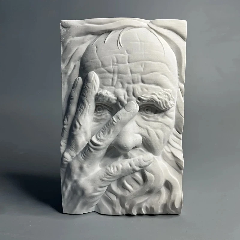 17cm Human Face Stereoscopic Printmaking Figures Relief Plaster Statue Desk Decoration Characters Sculpture Room Aesthetic Decor