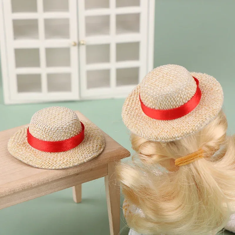 

1Pc Doll House Doll Straw Hat Sun Cap For Doll Clothes Accessories DIY Decoration Toys