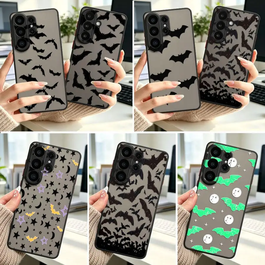 Case for Samsung Galaxy S26 Note 20 Ultra 10+ S25 Ultra S24 Plus S20 FE S23 FE S21 S22 Funda Back Phone Cover Bat Seamless Print