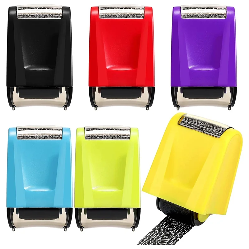 6 pezzi timbro a rullo per la protezione dell'identità per proteggere il tuo Id Privacy dati riservati timbro antifurto, 6 colori