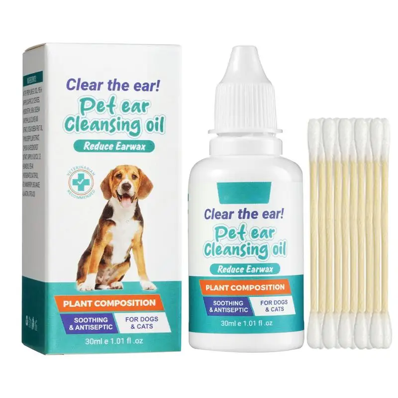 Dog Ear Cleaner Solution Safe Non-irritating Cleaning Solution Dog Ear Drops Effective Cat Ear Cleaner Dog Ear Wash Wax Removal