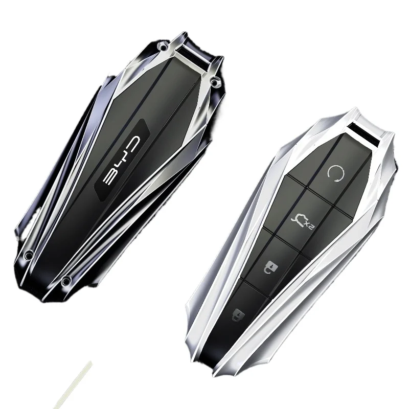 Key Fob Cover for BYD Dolphin/Song Plus/Han EV/Qin DM-i/Yuan Pro/Tang DMP/Corvette 07/Seal - KeyCase Shell with Keychain
