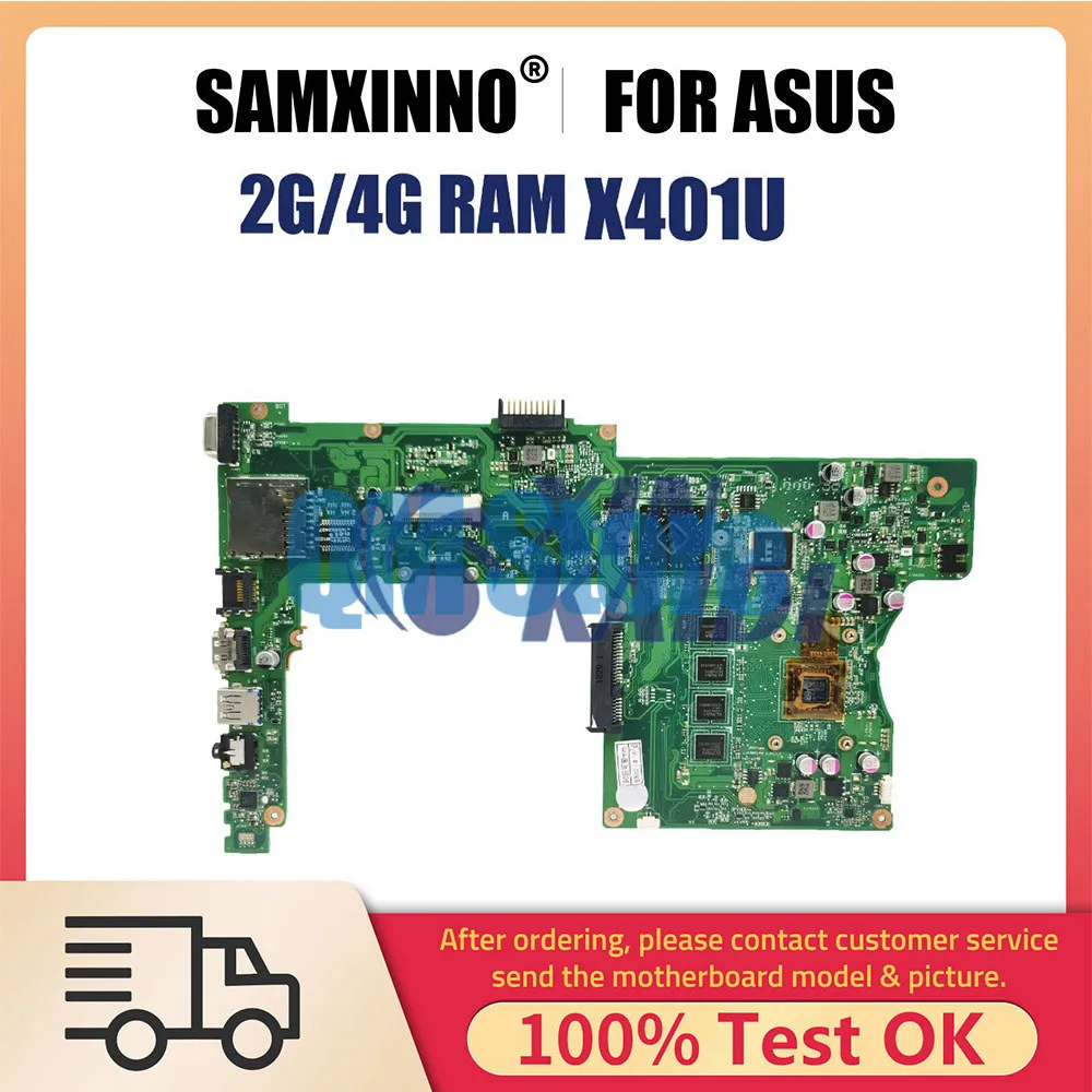 

Notebook Mainboard For Asus X401 X401U X501 X501U Laptop Motherboard With C60 E350 E450 E2-1800 CPU 2G 4G-RAM Systemboard