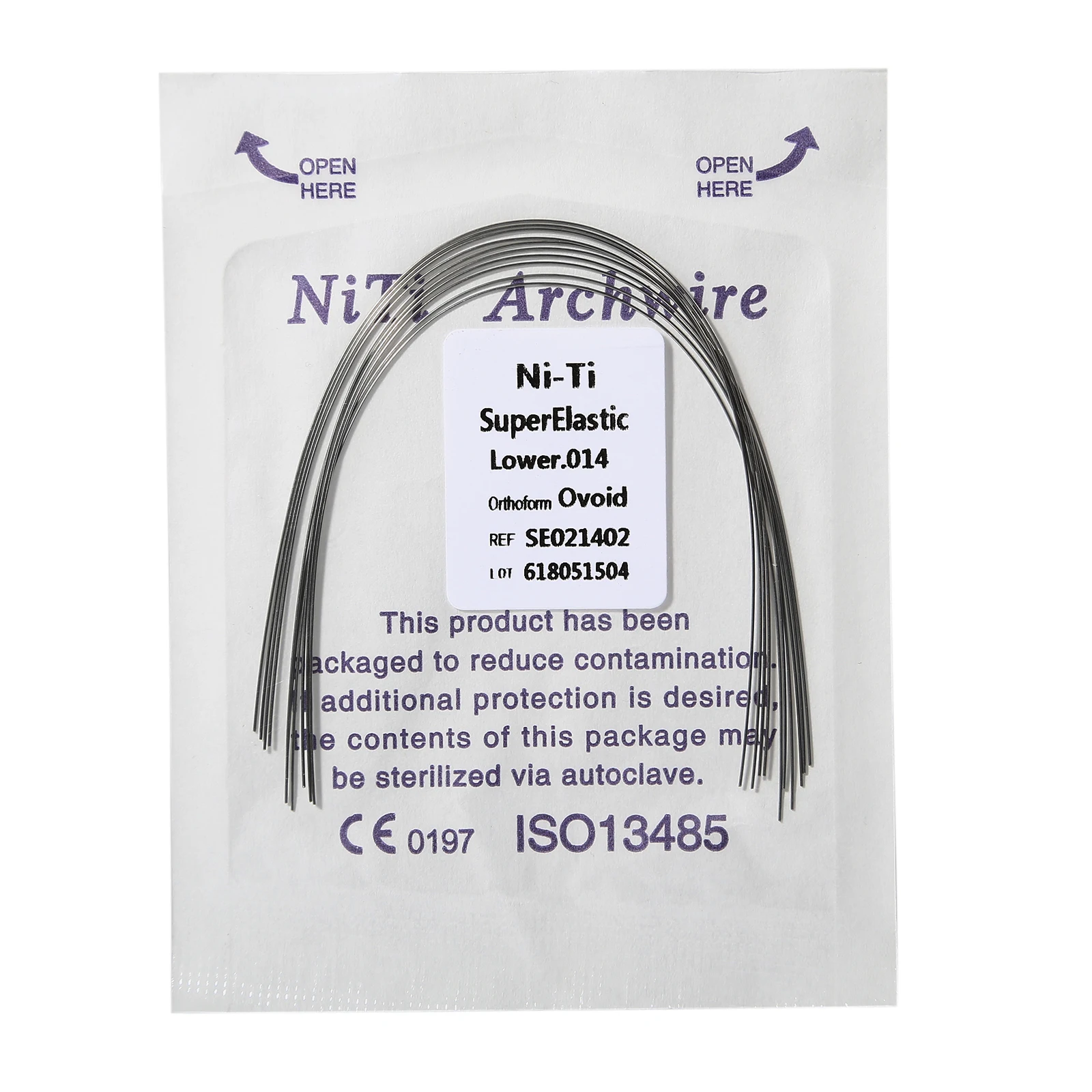 100Pcs Dental Orthodontic Arch Wires Ovoid Form Rectangular Super Elastic Niti Archwires Dentist Accessories for Ortho Braces