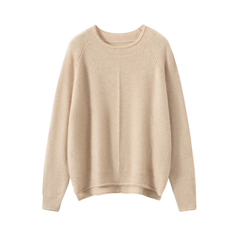 الفاخرة المرأة 100% الكشمير س الرقبة الأساسية طويلة الأكمام البلوز الخريف الشتاء سترة غير رسمية كسول بسيط الراحة محبوك #5