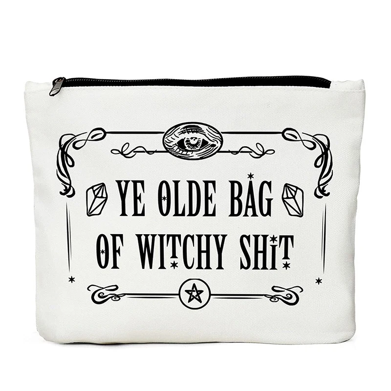 Ye Olde Bag Of Witchy Stuff Witch Black Goth Makeup Bag Witchcraft Halloween Birthday party Friend Tarot Cards Coven Sister gift