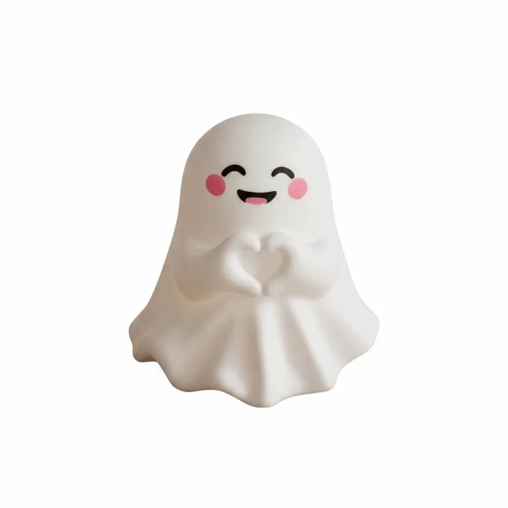 PVC Cute Ghost Figurine Cute Expressions Light Weight Mini Desk Ornament Eco Friendly Pure White Ghost Pen Holder