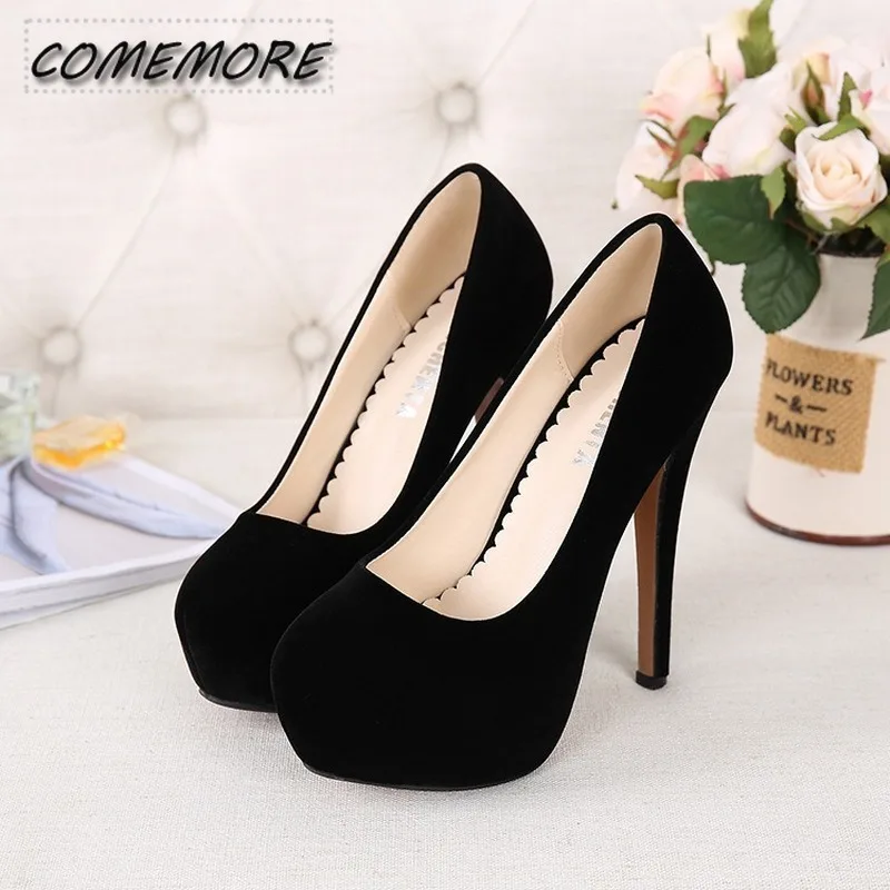 Super High Heel Women\'s Shoes Waterproof Platform Shoes Nightclub Fine with Sexy Spring Large Size High Heel Wedding Shoes 35-46