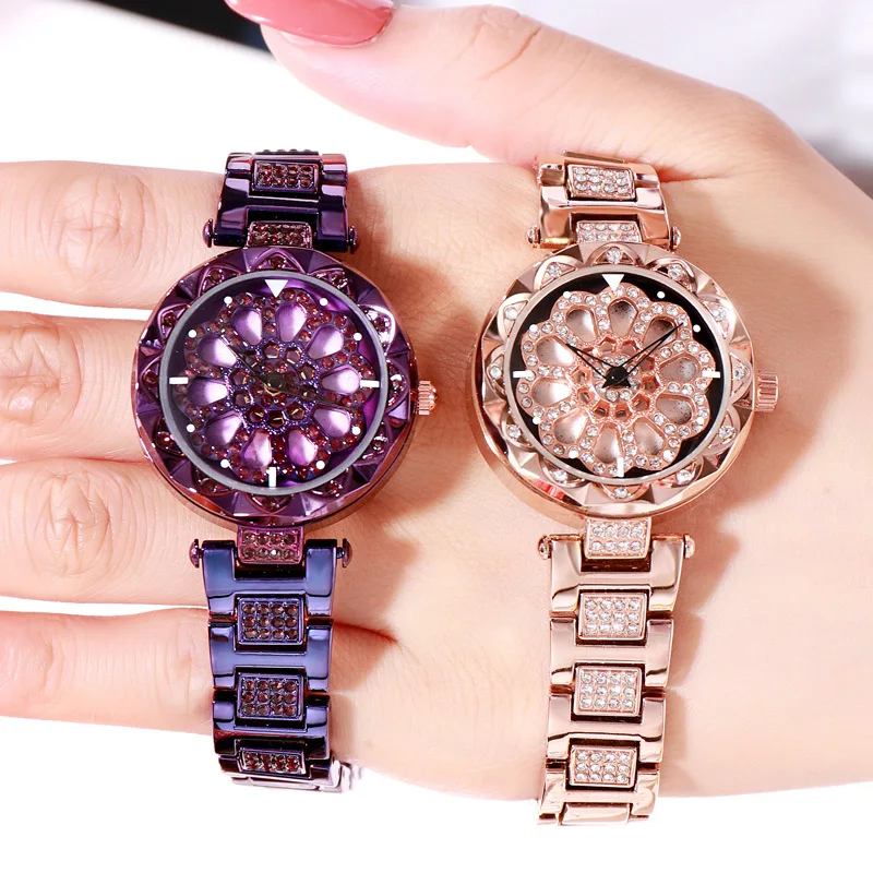 High-end Fashion and Leisure Watches Quality and Trendy Diamond-encrusted Women\'s Watches New Steel Strap Waterproof Watches