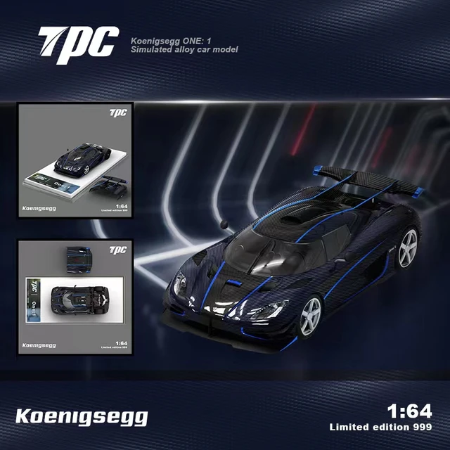 KoenigsegBlueダイキャストモデルカー、tpc 1:64、one1、事前注文