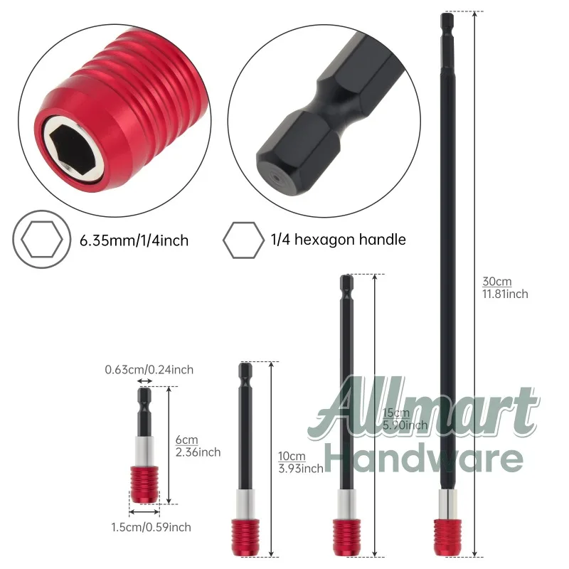 4-piece magnetic drill 1/4 inch hexagonal quick release tool set chrome plated vanadium steel screwdriver impact screwdriver