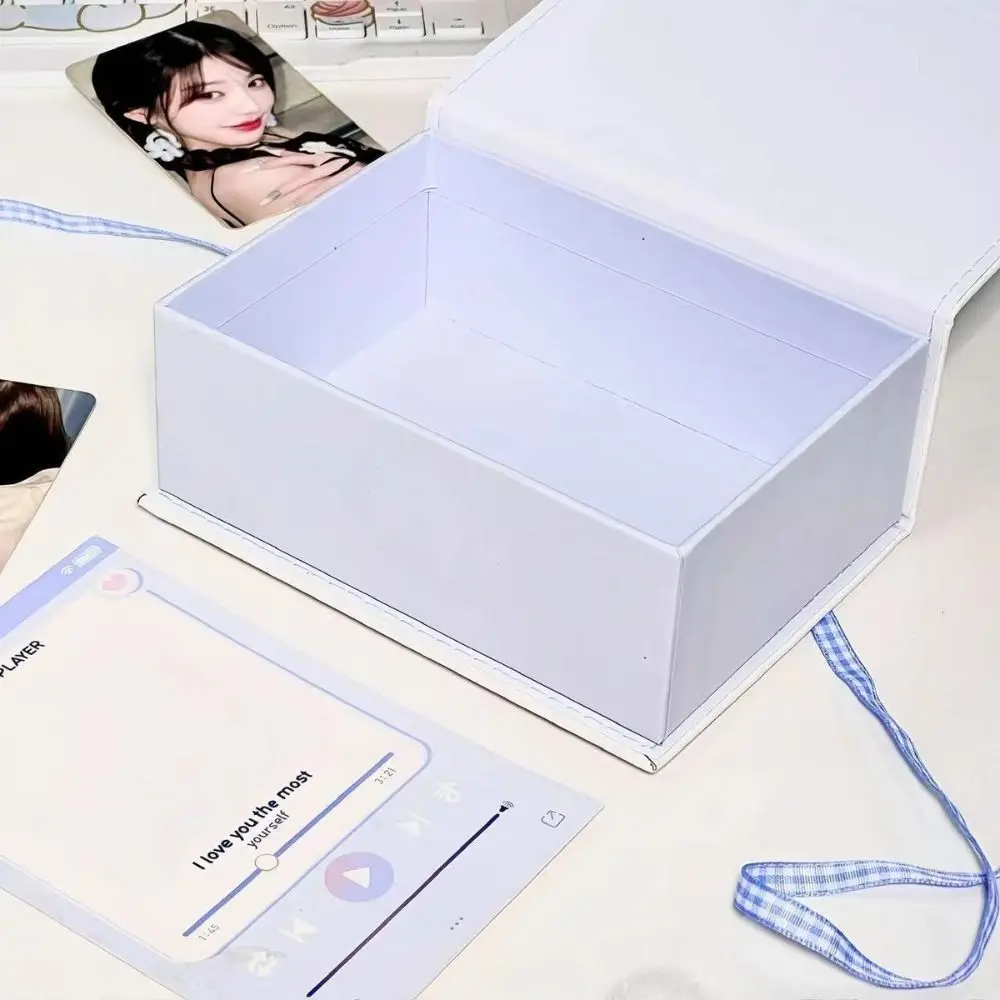 Desk Decoration Waterproof Card Storage Box Anime Cartoon Desktop Storage Box Cute PU Photo Card Organizer Idol Card Organizer