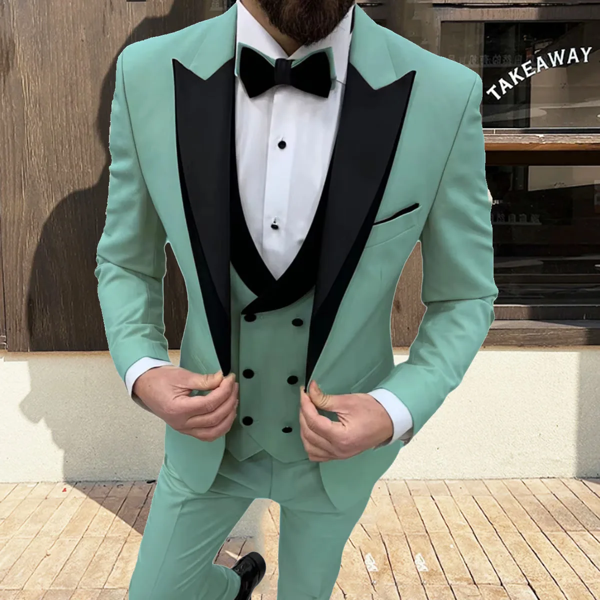 

Slim Fit Men's Suits Formal Groom Business Male Blazer Set Peak Lapel Party Wedding Tuxedo 3 Pieces (Jacket+Vest+Pants)