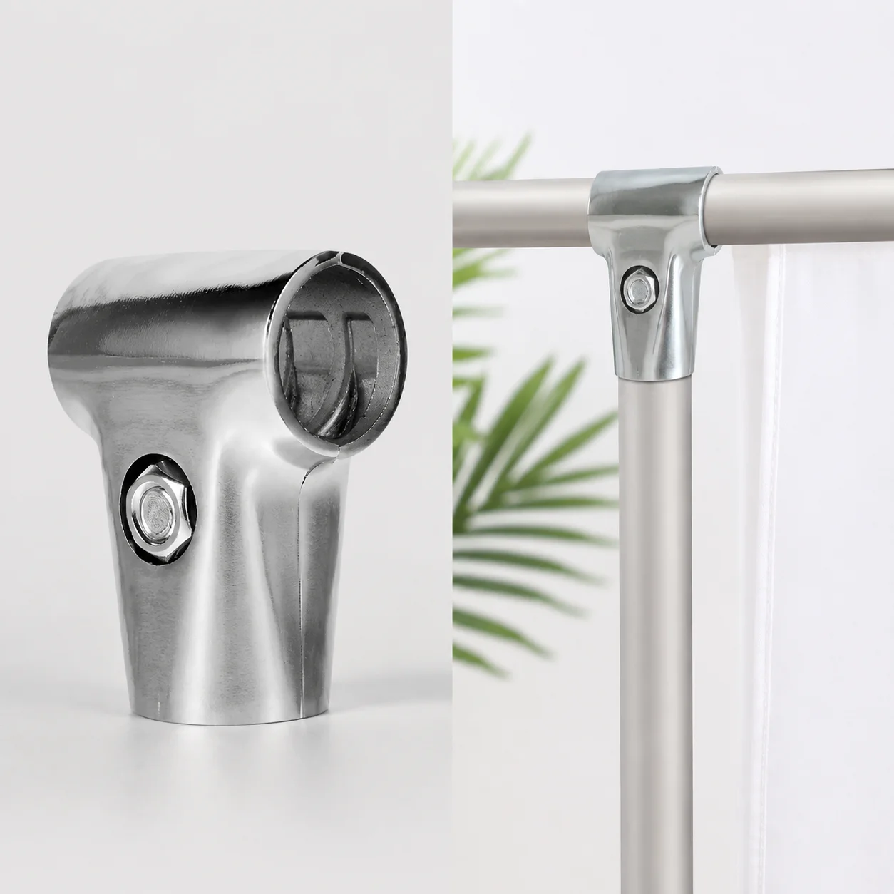 2PCS Closet Rods Hardware Support Pole Connector Bracket Shelf Fittings For Closets Two-way Closet Pole Connector Support 25mm