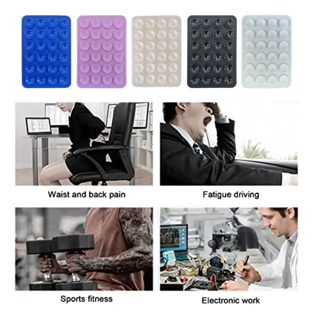 Verdikte Siliconen Zuignap 24 Vierkante Zuignappen Mobiele Telefoon Tablet Bagage Zuignap Universele Oplader Lederen Case