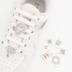 DIY Rhinestone Diamond Shoelaces Metal Buckle for Luxurious Shoe Decorations Charms Metal Laces Lock Sneakers Accessories