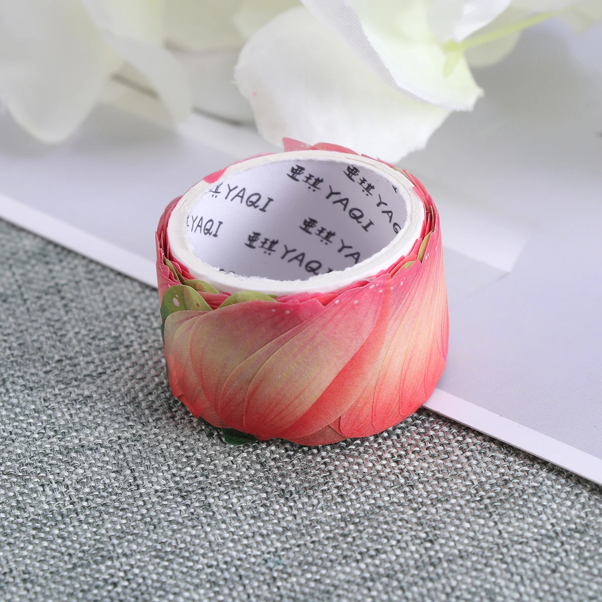 

Petal Washi Masking Tape Hand Torn Seamless Stickers Decorative Sticky Paper Tapes for Scrapbook DIY Diary Gift Wrapping (Lotus)