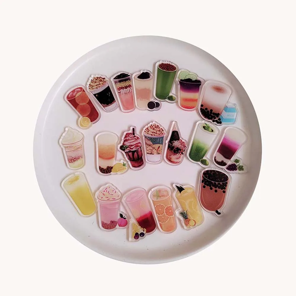 Drinks Juice Bottle Planar Resin Acrylic Cabochon Charm Ornament DIY Hairpin Jewelry Craft Flat Back Decoration Patch