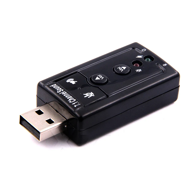 1pcs External USB AUDIO SOUND CARD ADAPTER VIRTUAL 7.1 USB 2.0 Mic Speaker Audio Headset Microphone 3.5mm Jack Converter