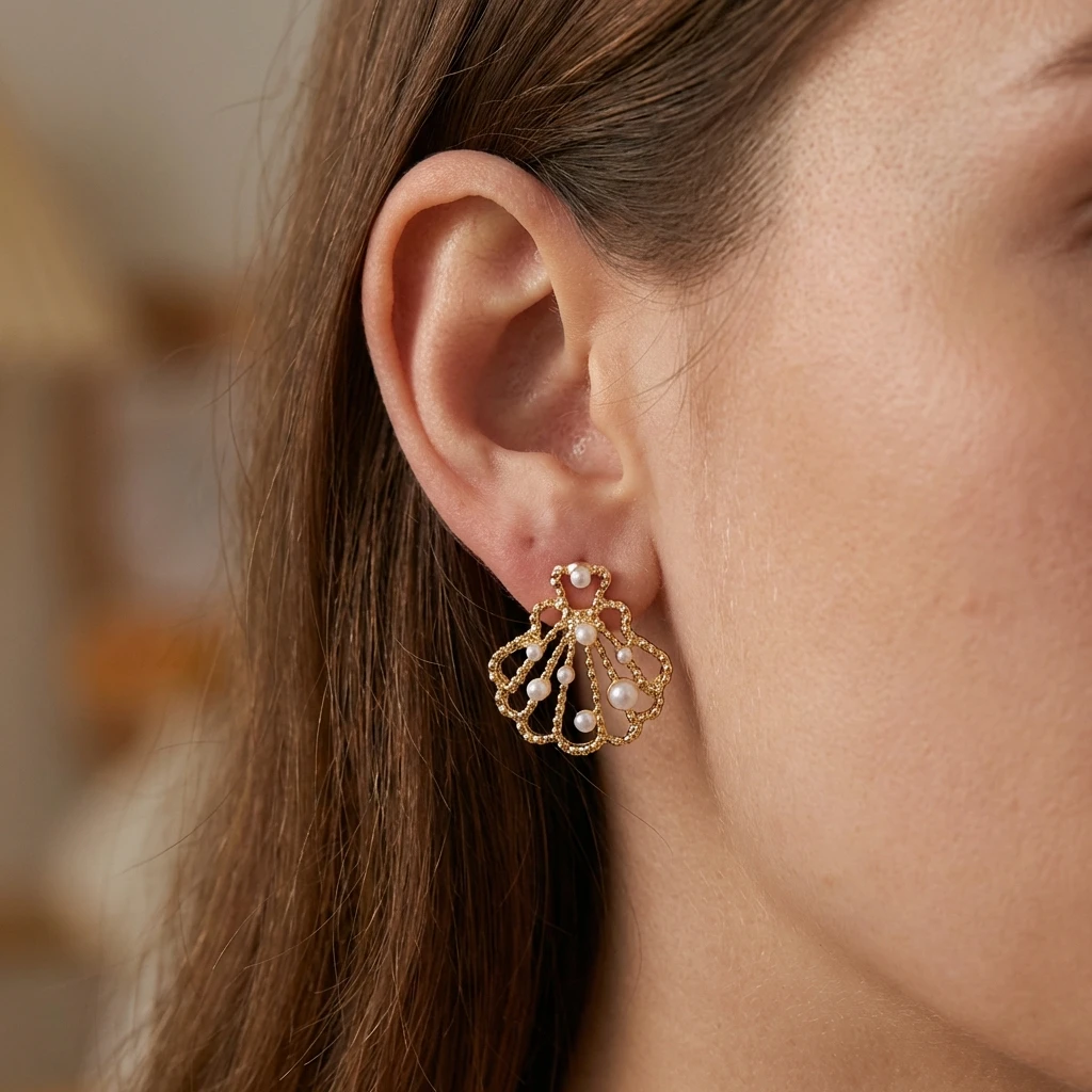 Großhandel Böhmische Emaille-Ohrringe mit Krabben-, Seepferdchen-, Schildkröten- und Fischmotiven, Günstige Hängeohrringe für Damen, Strandparty-Schmuck, Geschenk – Detail 9