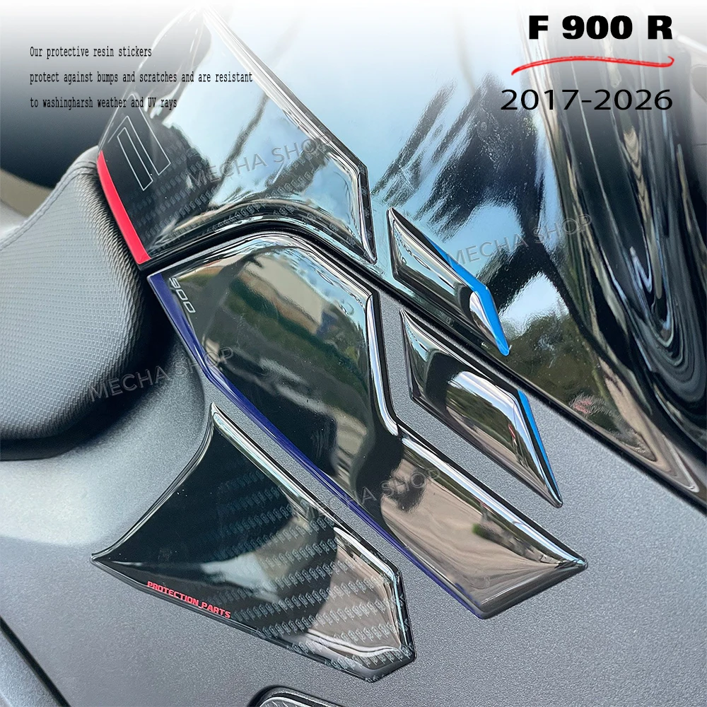 For F900R F 900R F900 R 2017 2019 2020 2023 2024 2025 2026 3D Resin Tank Pad Sticker Motorcycle Fuel Tank Protection Decal