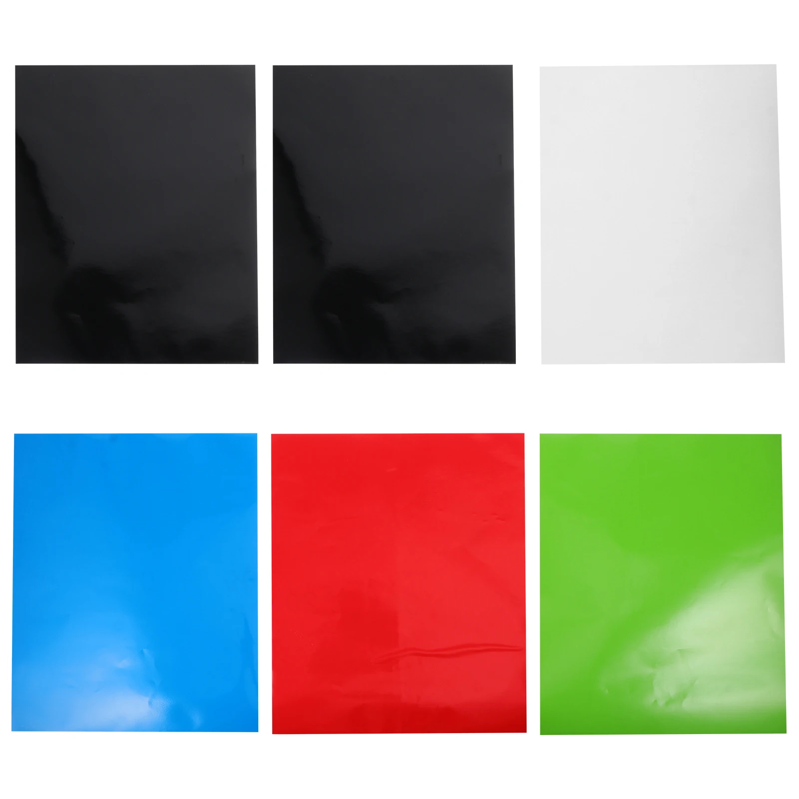 

6 Sheets Self-adhesive PVC Vinyl Black White Red Blue Green 30x25cm DIY Engraving Film Craft Printable Decorative Sheets