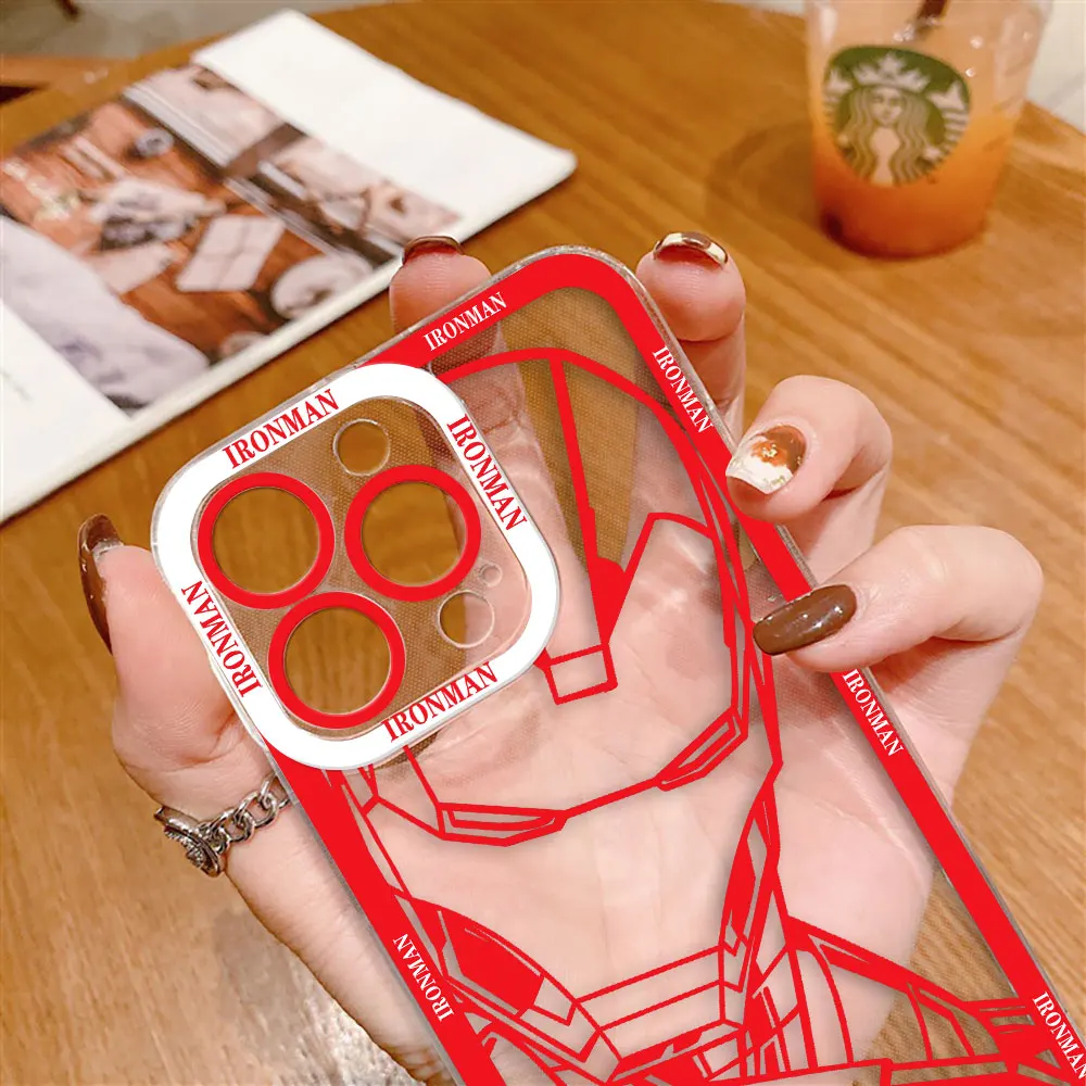 الرجل العنكبوت الرجل الحديدي مارفل جراب هاتف ل REALME 5 6 7 7I 8 8I 9 9I 10 12 C75 C71 C67 C65 C63 C55 C53 C35 C33 C30 واضح
