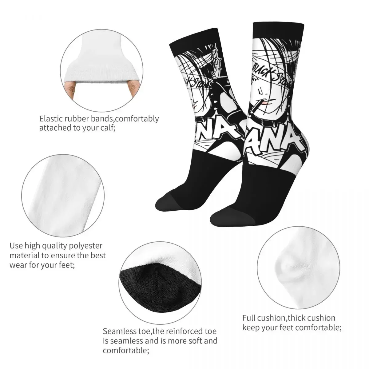 Autumn Winter Colorful Women Men Manga Nana Osaki Socks Streetwear Japanese Anime Harajuku Non-slip Crew Socks