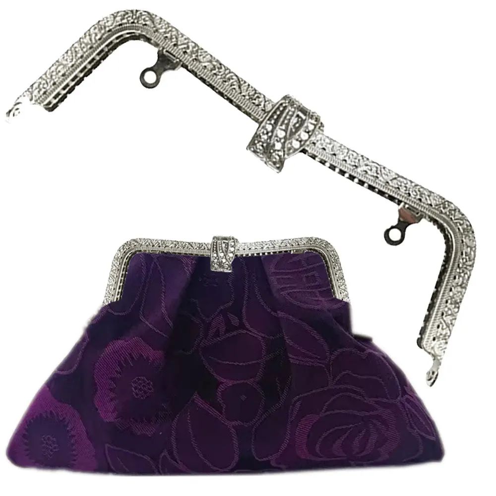 

10 шт. 20,5 см металлические рамки для сумок, ручки для сумок в стиле ретро с листьями, застежки-карабины для кошельков, ручки для сумок, аксессуары для сумок ручной работы, для DIY-проектов