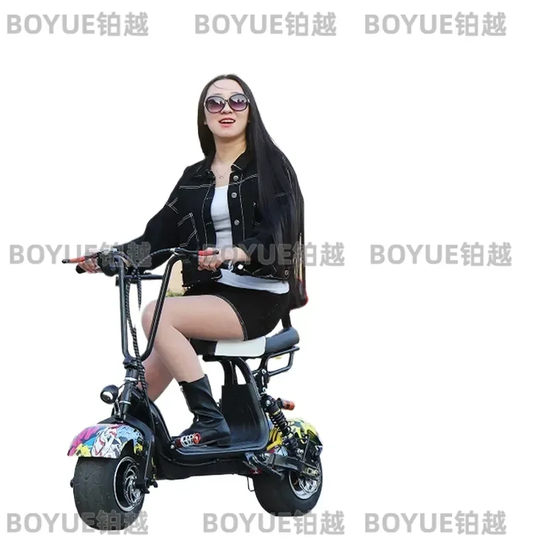 Mini Electric Scooter Foldable Wide Tire Portable E Bike for Adults Lightweight Urban Commuter Moped Two Wheel Vehicle