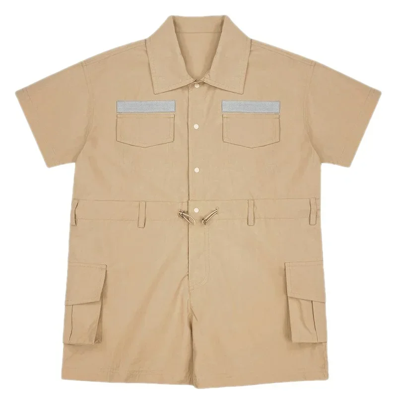 

Summer Children Short Sleeve Shorts New Coveralls Baby Boys One-piece Overalls Girl Jumpsuit for Kids Reflective 2-11Y