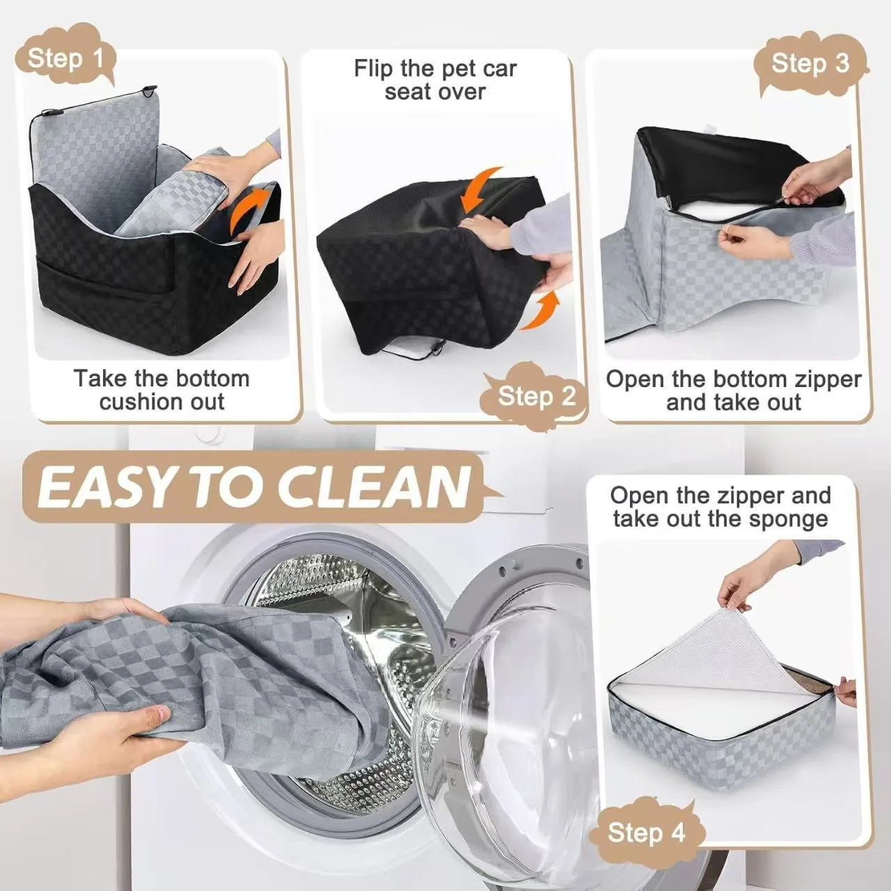 Cama de viaje portátil para perros en el auto: funda cálida lavable - imagen 4