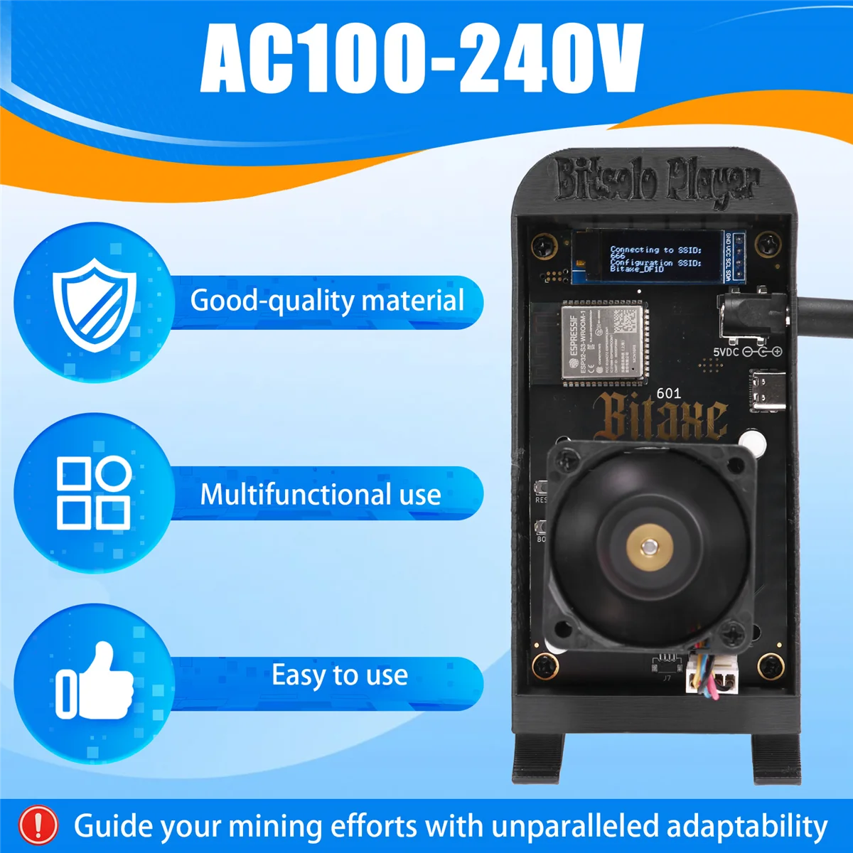 A44TBitaxe Gamma 601 Solo Miner con staffa 1.2TH/S BM1370 Chip Asic 18W da Antminer S21 Pro Bitcoin BTC Miner Spina UE