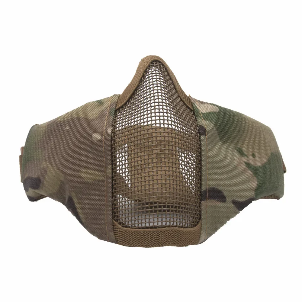 

Half-face air gun mask-specific protective mask made of foldable metal mesh material, with adjustable double strap design for in