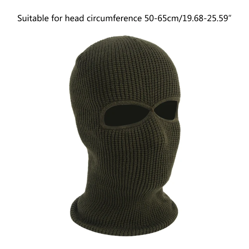 2-Hole Knitted Full Face Cover Hat Balaclava Hood Ski Cycling Winter Warm Mask Drop Shipping