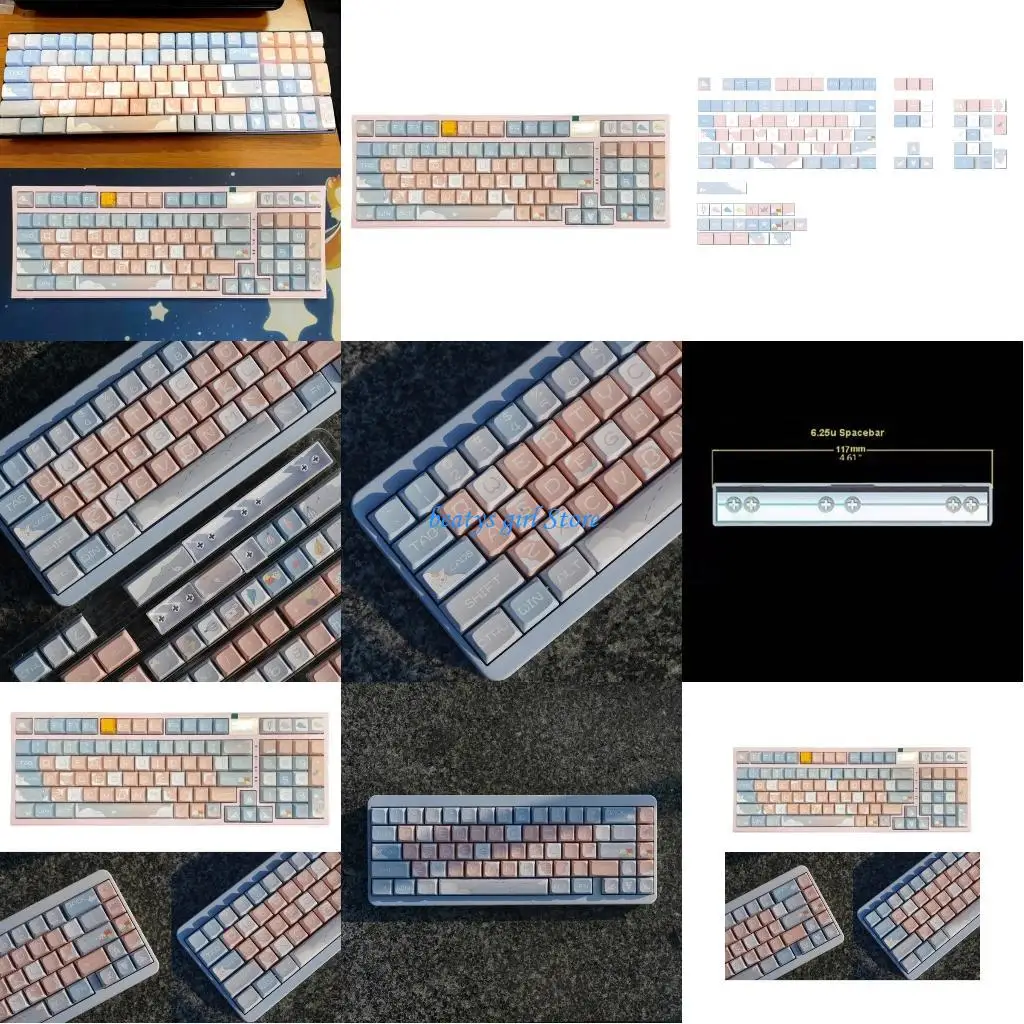 

C7AB Paper Plant Blue Keycaps 127pcs xda Высота