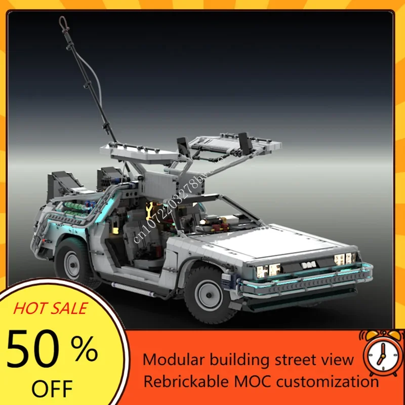 5226PCS Technical 1:8 Collectors Edition Back to the Future DeLorean Time Machine MOC Car Vehicle Building Blocks Toys for Boys
