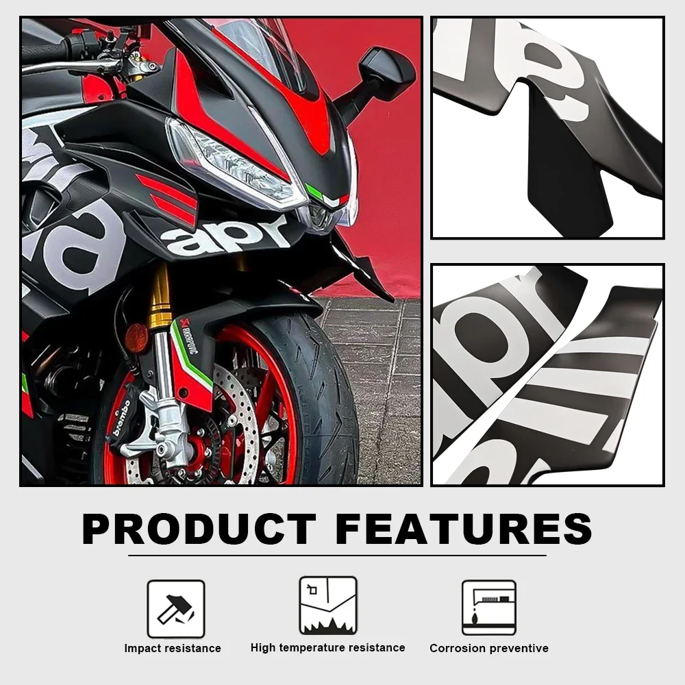 Motorcycle Fixed Wind Wings For Aprilia RS660 RSV4 General Years Side Winglet Front Aerodynamic Wing Spoiler Fairing Accessories