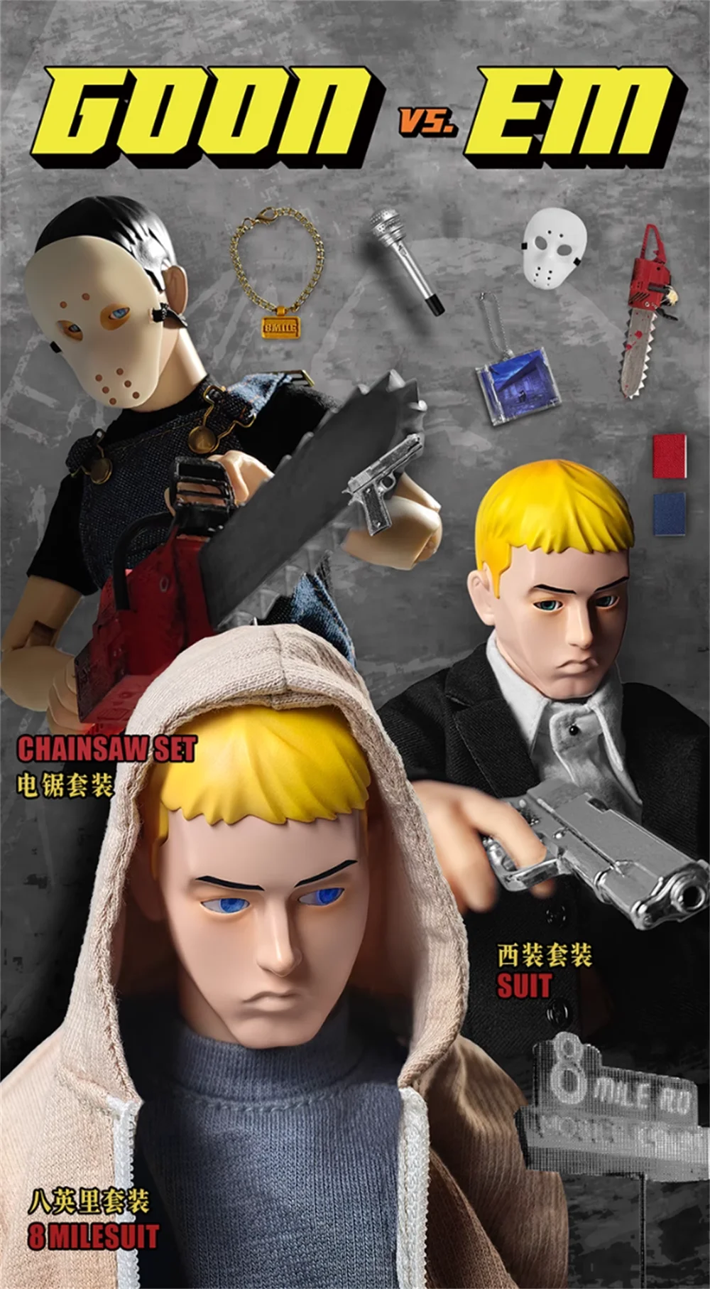 

1/6th GOON Toys Model Unique Design Rapper Fashion Style EM Man Male Suit Dress Chainsaw Version Full Set Moveable Action Doll